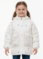 XGZZX GIRLS HEART PRINTED DOUBLE POCKET JACKET - Smgarment's